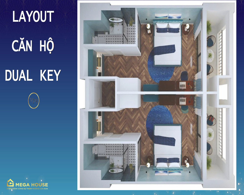 Layout thiết kế căn hộ Dual Key